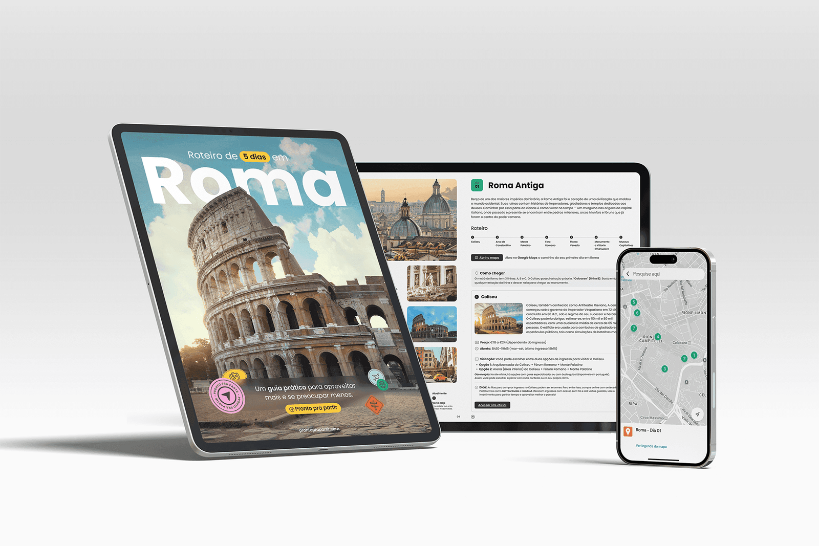 Interface do guia no Tablet e Smartphone
